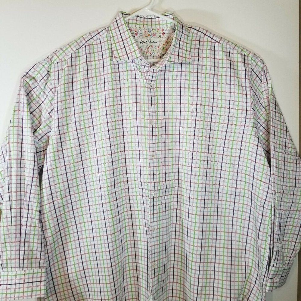 Robert Graham X Mens 2XL 46 18 34/35 Mulitcolor Checkered LS Button Up Shirt